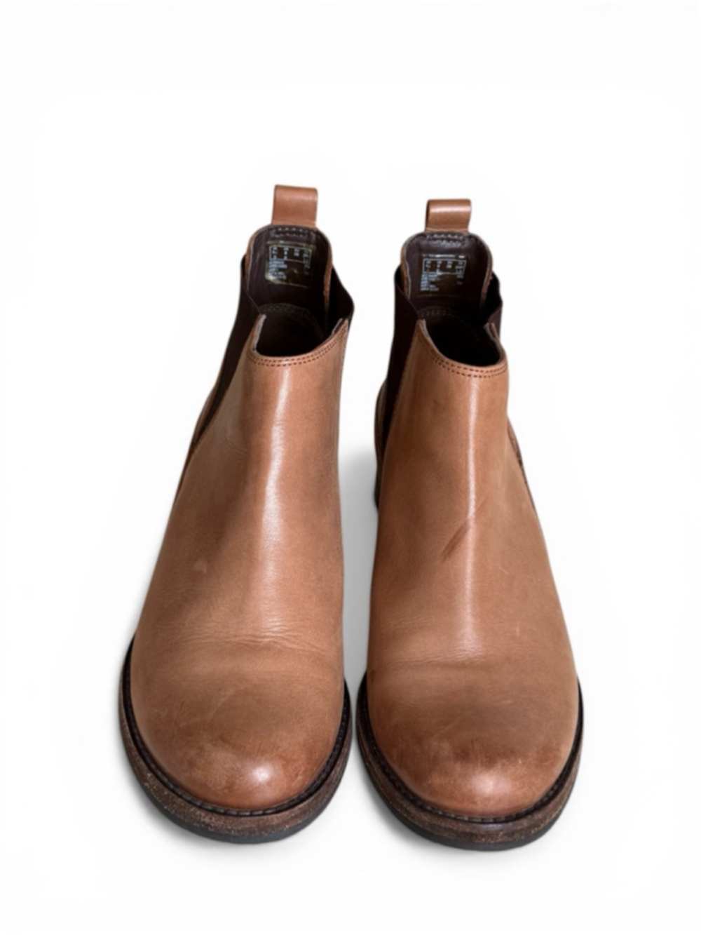 Clarks Women’s Monica Pearl Cognac Brown Leather Chelsea Ankle Booties Size 8 - Picture 4 of 8